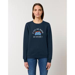Sweat Femme - Je Suis Une Maman Qui Dechire - Navy - Taille XS