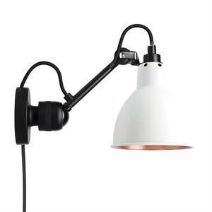 Lampe Gras N°304-Applique avec prise et interrupteur Noir L15cm Blanc