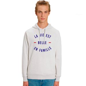 Sweat À Capuche Homme - La Vie Est Belle En Famille - Blanc Chine - Taille S