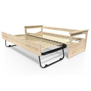 Lit Gigogne 80x200 Topaze Pin massif - Vernis Naturel