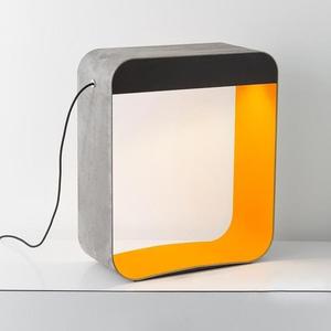EAU DE LUMIERE-Lampe à poser LED Gris/Orange H66cm Bois