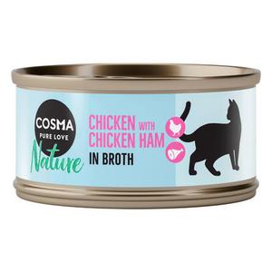 24x70g Cosma Nature poulet, jambon de poulet - Pâtée pour chat