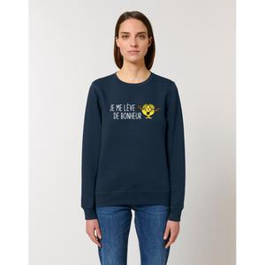 Sweat Femme - Je Me Leve De Bonheur - Navy - Taille L