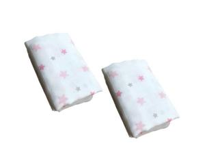 GLOOP! Lot de 2 Langes 50x50cm Mousseline de Coton Bio Etoiles
