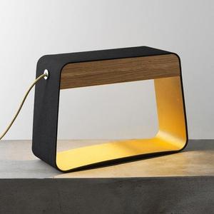 EAU DE LUMIERE-Lampe à poser LED Noir/Or H28cm Bois