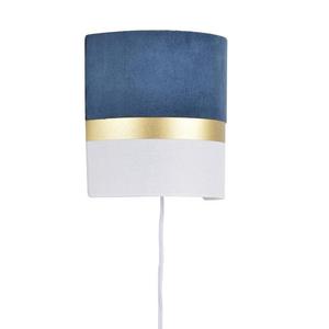 VELVET-Applique coton et velours H20cm Bleu