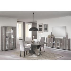 Dita - ensemble séjour complet aspect noyer gris foncé