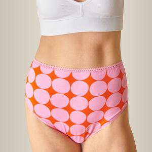 Culotte Taille Haute Coton BIO - Rond Rose
