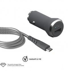 Force Power - Chargeur Auto + Câble Micro USB - Couleur : Noir