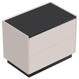 Table de chevet Concepto XL 70cm B avec 2 tiroirs Push to Open Creme Graphite