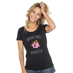 T-shirt Femme - Appelle Moi Princesse - Noir - Taille XL