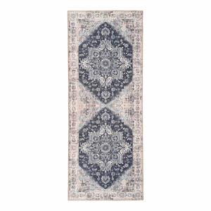 COLABA - Tapis de Couloir 80x200cm avec Motifs Bleu