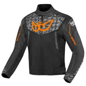 Berik Camo Street Veste textile de moto imperméable, noir-orange, taille 60