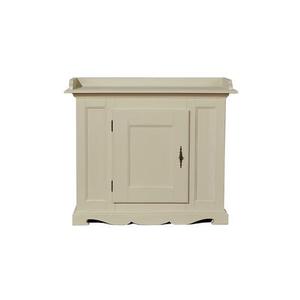 Buffet patiné 1 porte 110 cm blanc
