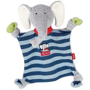 Sigikid Doudou Plat Carré Elephant Coton Lolo Lombardo 27cm - D