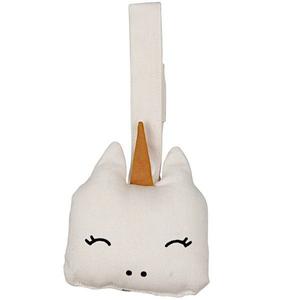 Hochet Fabelab Licorne Blanche & Miel 10cm à clipser Coton Bio GOTS