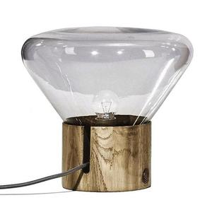 MINI MUFFINS-Lampe à poser LED Chêne/Verre H26cm Gris
