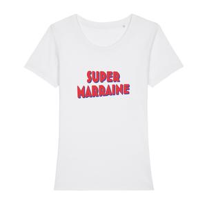 T-shirt Femme - Super Marraine 4 - Blanc - Taille S