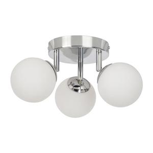 OPAH-Plafonnier de salle de bain 3 lumières métal et verre L19cm Argenté