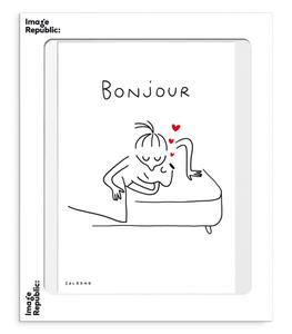 Image Republic - Affiche Soledad "Bonjour" 30 x 40 cm - Blanc