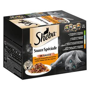 24x85g Sauce spéciale Barquettes Sheba - Nourriture pour Chat