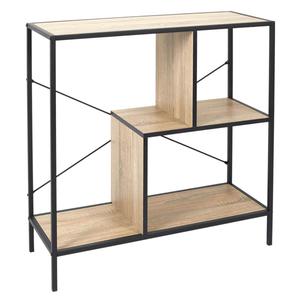 ENDIS - Etagères 3 Niveaux Aspect Bois et Métal Noir
