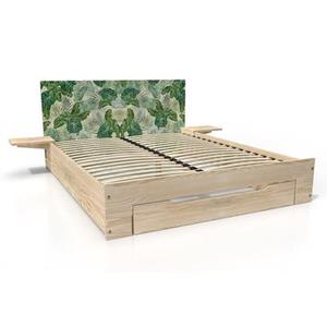 Lit 2 places Happy bois avec tiroir et chevets amovibles 160x200 Décor Tropical