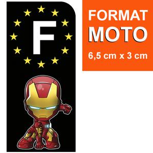 1 sticker pour plaque d'immatriculation EUROBAND MOTO, Bleu ou Noir, IRONMAN