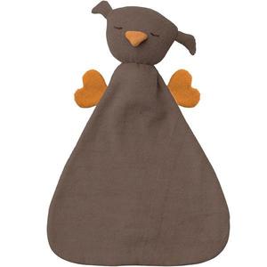 Doudou Plat Peppa Coton Bio Hibou Hugo Chocolat Mandarine - Doudou