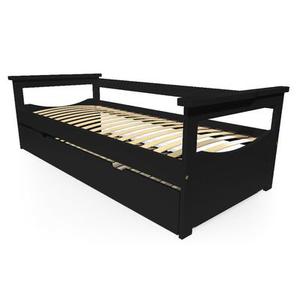 Lit Gigogne 90x200 Topaze Pin massif - Noir