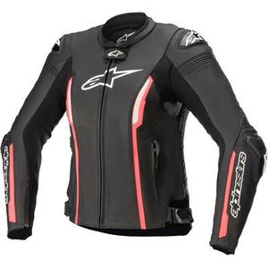 Alpinestars Stella Missile V2 Veste en cuir pour dames de moto, noir-rose, taille 48 pour Femmes