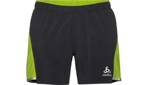 Short de running 2 en 1 Zeroweigt Ceramicoo, black acid lime