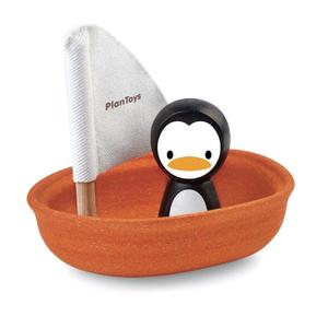 Voilier de bain Pingouin Plantoys 'PlanWood' - Jouets de Bain