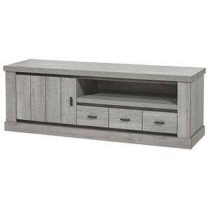 Massyle - meuble tv 1 porte et 1 tiroir aspect bois