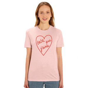 T-shirt Femme - Tata Que J'aime 2 Waf - Rose Chiné - Taille L