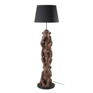 Lampadaire singe et abat-jour noir H156