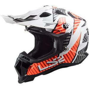 LS2 MX700 Subverter Evo Astro Casque Motocross, blanc-orange, taille 3XL