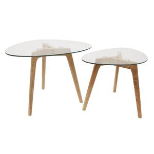 ROCH - Lot de 2 Tables Basses Gigognes Verre Trempé