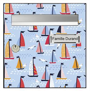 Sticker pour boîte aux lettres, les petits bateaux