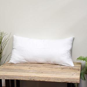 Housse de coussin 55x110cm en lin lavé Viti Blanc Harmony