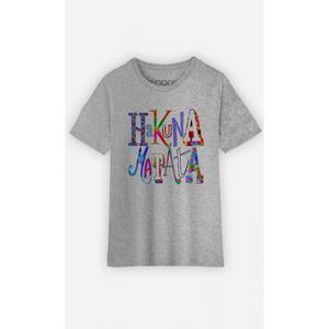 Tshirt Enfant Hakuna Matata Color - Gris Chiné - Taille 8 ans