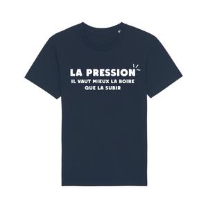 T-shirt Homme - La Pression Il Vaut Mieux La Boire Que La Subir - Navy - Taille L