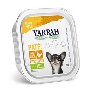 12x150g Pâté poulet bio, algues marines bio (sans céréales) Bio Yarrah Barquettes pour chien : 15 % de remise !