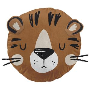 DEREK - Coussin Déhoussable Ø30cm Coton Motif Tigre