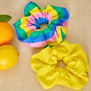 Pack 2 Chouchous oversize - Rayures Brazil | Jaune