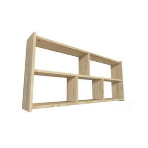 Etagère suspendue largeur 120cm en bois pour lit mezzanine Largeur 120 Brut