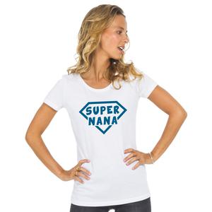 T-shirt Femme - Super Nana - Blanc - Taille L