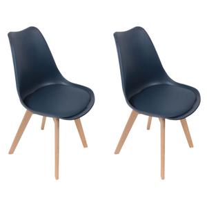 Medaline - lot de 2 chaises scandinaves bleues