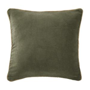 HARRIS - Coussin Déhoussable 45x45cm Velours de Coton Coloris Thym