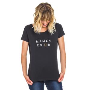 T-shirt Femme - Maman En Or 2 Waf - Noir - Taille S
